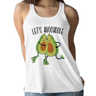 Lets Avocuddle Cute Couple Funny Avocado Women Flowy Tank - Seseable