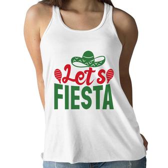 Lets Fiesta Colorful Decoration Gift For Human Red Green Women Flowy Tank - Seseable