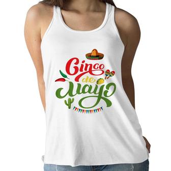 Lets Fiesta Mexico Mexican Lover Funny Cinco De Mayo Women Flowy Tank - Seseable