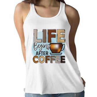 Life Begins After I Drink Cofffee Colorful Style New Women Flowy Tank - Seseable