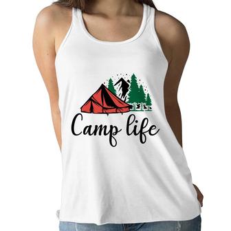 Life Of Travel Lovers Is Great Camp Life To Explore Women Flowy Tank - Seseable