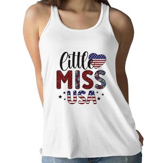 Little Miss Liberty July Independence Day Usa 2022 Women Flowy Tank - Seseable
