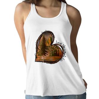Livin The Simple Life Camp Life Design Gift For Mothers Day Women Flowy Tank - Seseable