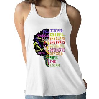 Queens Are Born In October S For Women - Birthday Girl Women Flowy Tank | Mazezy