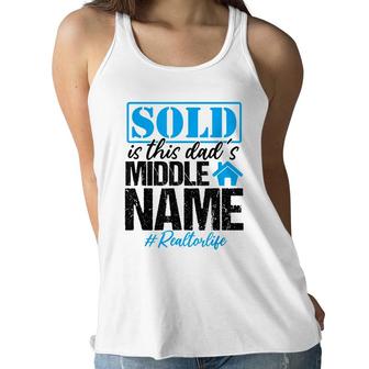 Realtor Dad Real Estate Agent Father Realtor Life Funny Women Flowy Tank - Seseable