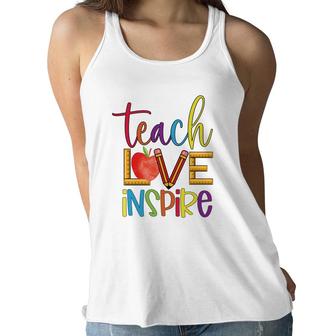 Students Are Inspired By The Teachers Teaching And Love Women Flowy Tank - Seseable