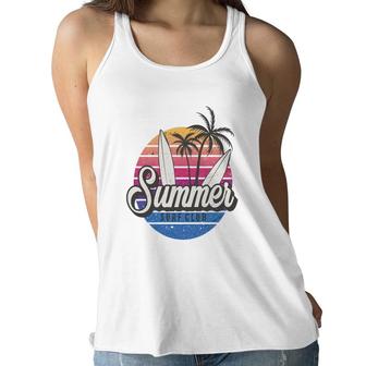 Summer Surf Club Gift For Surfing Lover Women Flowy Tank - Seseable