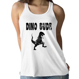 T Rex Dino Dinosaur Gift Dude Men Boys Kids Birthday Rawr Women Flowy Tank - Seseable