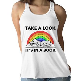 Take A Look Its In A Book Funny New Trend 2022 Women Flowy Tank - Seseable