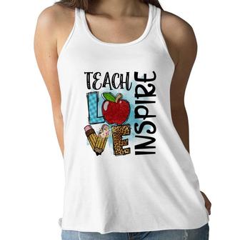 Teachers Always Have A Love For Teaching And Inspiring Women Flowy Tank - Seseable