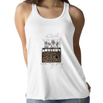 The Lord Of My Strength And My Song Flower And Leopard Christian Style Women Flowy Tank - Seseable