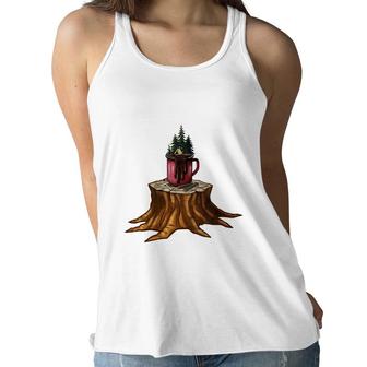Watercolor Camping In Mountains Camp Life Idea Women Flowy Tank - Seseable