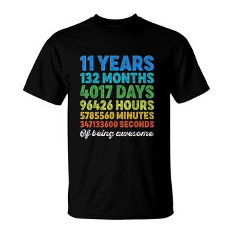 11 Years Old 11Th Birthday Vintage Retro Countdown T-Shirt - Monsterry