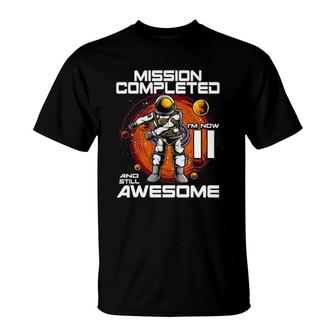 11Th Birthday Astronaut 11 Years Old Outer Space Birthday T-Shirt - Seseable