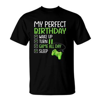 11Th Perfect Birthday Boys Gaming 11 Years Old Gifts Gamer T-Shirt | Seseable UK