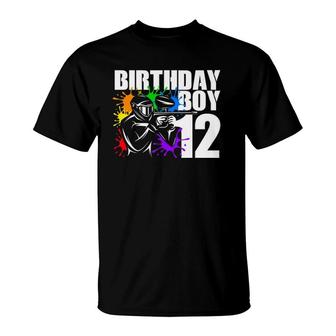 12 Years Old Paintball Birthday Party Boys 12Th Gift For Boy T-Shirt - Seseable