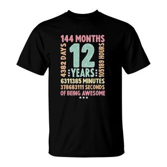 12Th Birthday 12 Years Old Vintage Retro - 12 Yr Old T-Shirt - Seseable