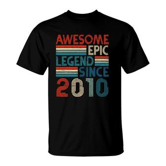 12Th Years Old Birthday Gifts Awesome Epic Legend Since 2010 Ver2 T-Shirt | Mazezy UK