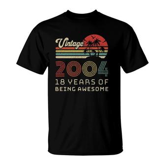 18 Years Old Birthday Vintage 2004 18 Birthday T-Shirt - Seseable