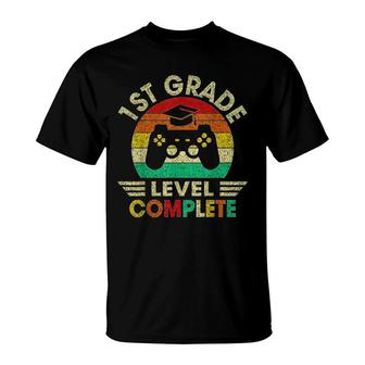 1St Grade Graduation Level Complete Video Games Boy Kids T-Shirt - Seseable