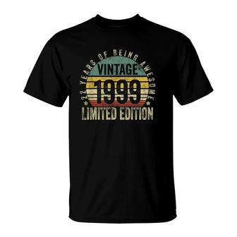 22 Years Old Gifts Vintage 1999 Limited Edition 22Nd Birthday T-Shirt - Seseable