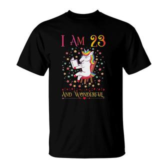 23 Years Old Gift 23Rd Birthday Girl Unicorn Teen Girls Gift T-Shirt - Seseable