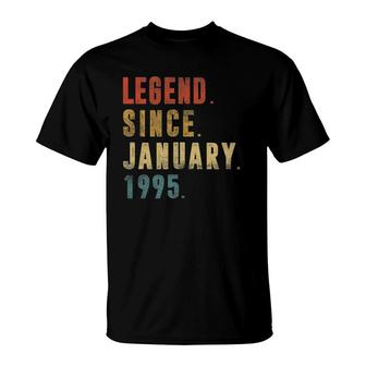 27 Years Old Gifts Legend Since January 1995 27Th Birthday T-Shirt - Seseable