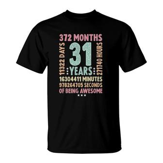31St Birthday 31 Years Old Vintage Retro - 31 Yr Old T-Shirt - Seseable