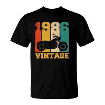35 Years Old Gifts Vintage 1986 Motorcycle 35Th Birthday T-Shirt - Seseable