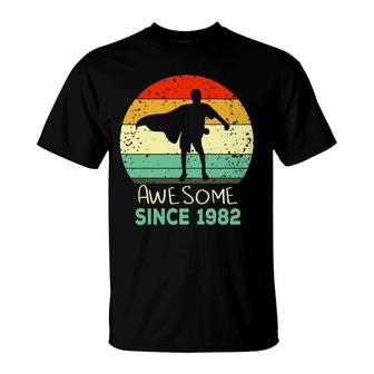 40 Happy Birthday 40Th Awesome Vintage T-Shirt - Seseable
