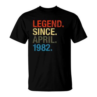 40Th Birthday Gifts Legend Since April 1982 Ver2 T-Shirt | Mazezy