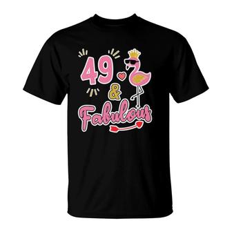 49 And Fabulous - 49 Years Old Gift - 49Th Birthday T-Shirt - Seseable