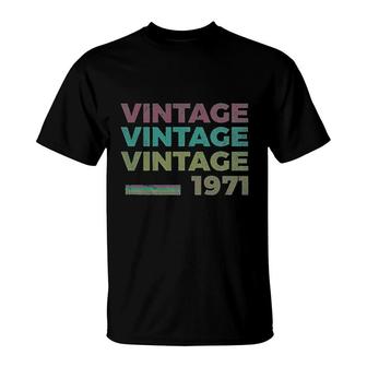 50Th Birthday Gift Retro Birthday Vintage 1971 T-Shirt - Monsterry