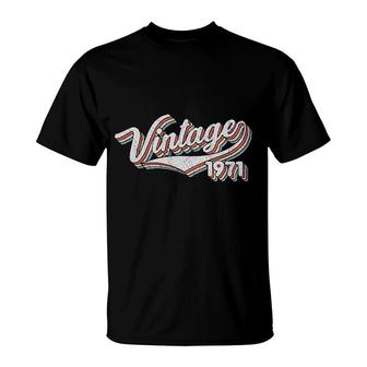 50Th Birthday Gift Vintage 1971 Retro Birthday T-Shirt - Monsterry