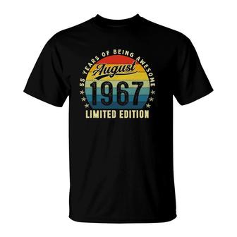 55 Years Old Birthday Made In August 1967 55Th Birthday T-Shirt - Seseable