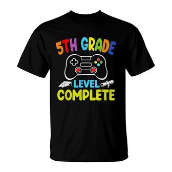 5Th Grade Level Complete Fifth Grade Graduation Video Gamer T-Shirt - Seseable