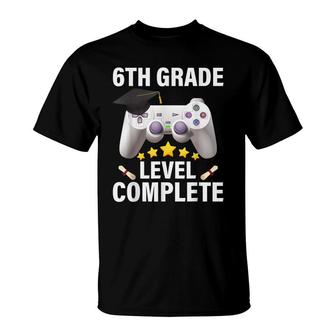 6Th Grade Level Complete Gamer Class Of 2022 Graduation T-Shirt - Seseable