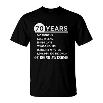 70Th Birthday 70 Years Old Anniversary Interesting 2022 Gift T-Shirt - Seseable