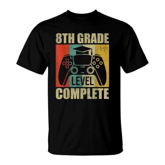 8Th Grade Level Complete Gamer Boys Kids Graduation T-Shirt | Seseable UK