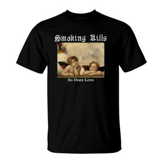 Aesthetic Angels Smoking Kills So Does Love Streetwear T-Shirt | Mazezy
