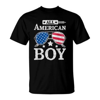 All American Boy 4Th Of July Boys Kids Sunglasses Usa Flag T-Shirt - Seseable