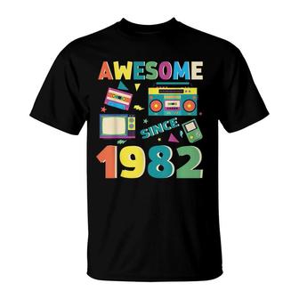 Awesome Since 1982 Vintage 1982 40Th Birthday 40 Years Old T-Shirt - Seseable