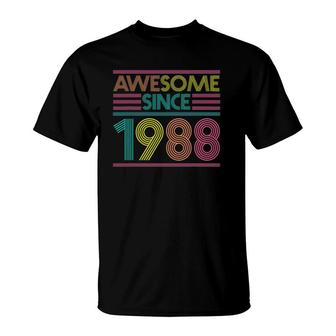 Awesome Since 1988 33Rd Birthday Gifts 33 Years Old T-Shirt - Seseable