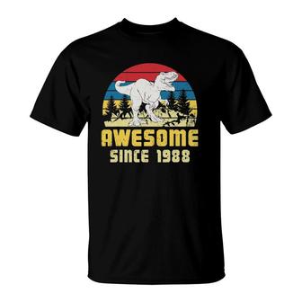 Awesome Since 1988 Funny 33Rd Birthday Gifts 32 Years Old T-Shirt - Seseable