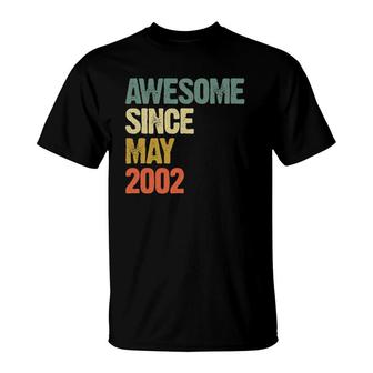 Awesome Since May 2002 20 Years Old 20Th Birthday Gift T-Shirt - Seseable