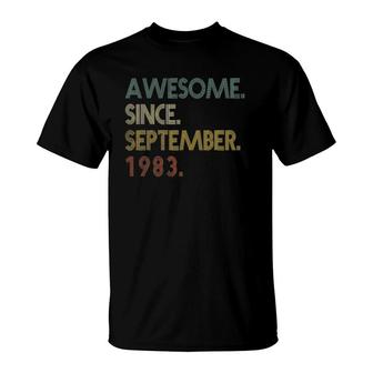 Awesome Since September 1983 39Th Birthday 39 Years Old Retro T-Shirt | Mazezy UK