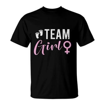 Baby Announcement Team Girl Baby Party Gender Reveal T-Shirt - Seseable