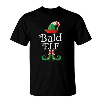Bald Elf Gift Funny Family Costume Matching Christmas T-Shirt - Seseable