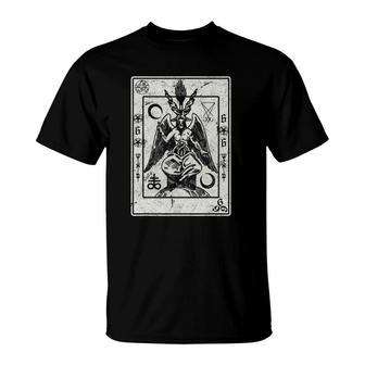 Baphomet Occult Satan Goat Head Devil Tarot Card Design T-Shirt | Mazezy CA