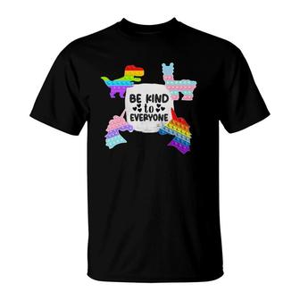 Be Kind Unity Anti-Bully Fidget Pop Dinosaur Unicorn Llama T-Shirt | Mazezy